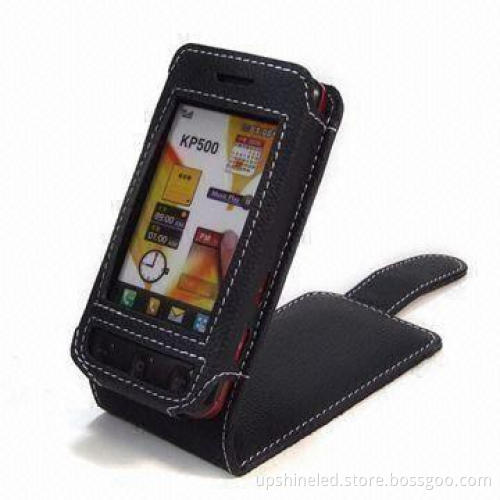 Leather Mobile Phone Case, Suitable for LGKP 500, with Snap Button Closure Design